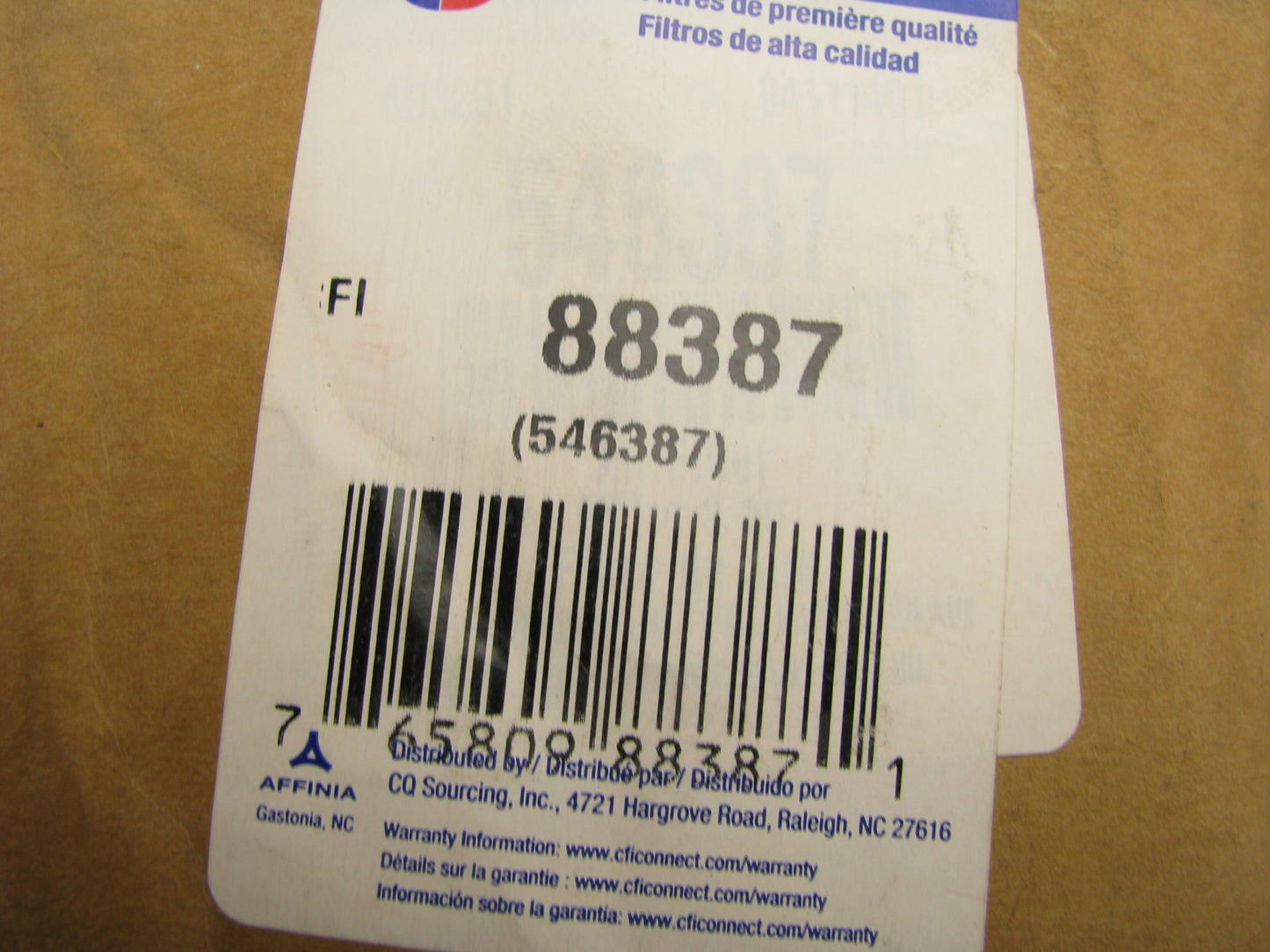 Carquest 88387 Air Filter Replaces: AF4502K A35161 46387 P526801 P775756 A1476C