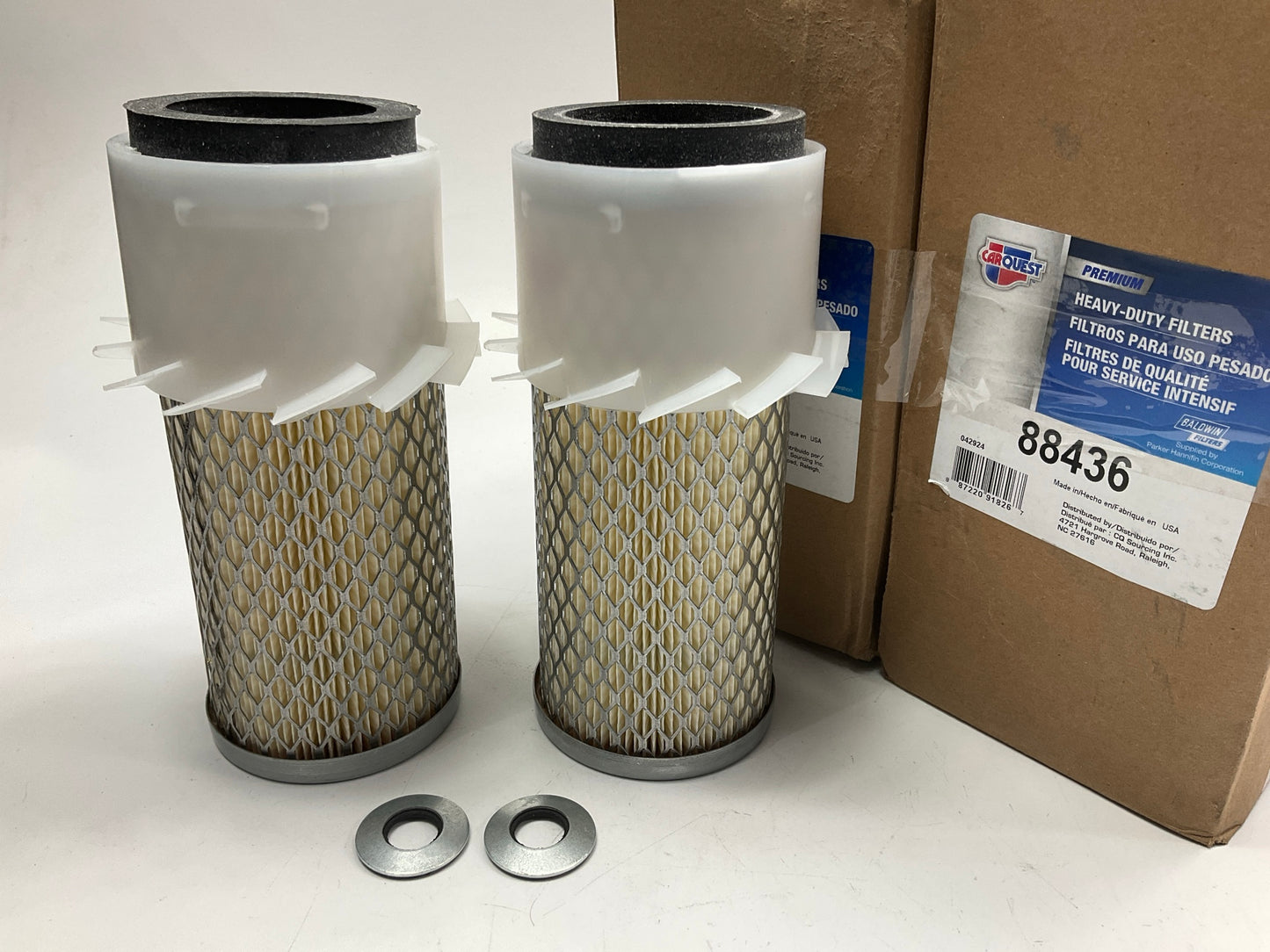 (2) Carquest 88436 Air Filter Replacement For John Deere AM108243, Wix 46436