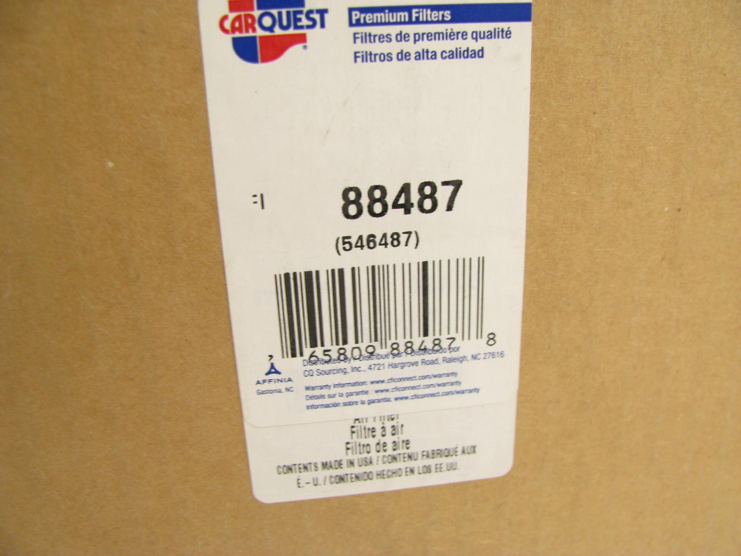 Carquest 88487 Air Filter Replaces: 46487 AF555 AF4164K P546566 PA3779-FN