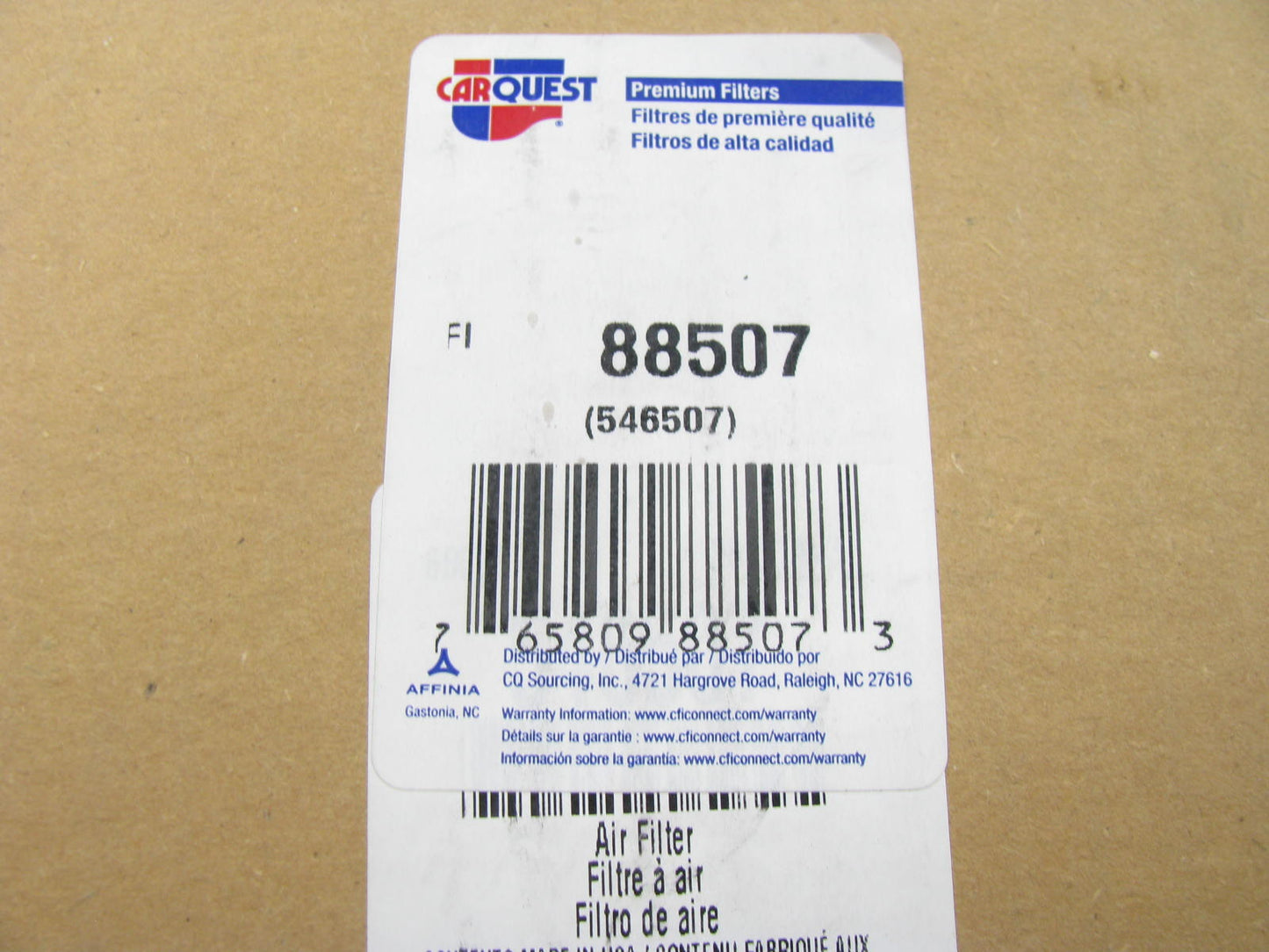 Carquest 88507 Air Filter Replaces CA10768 46507 LAF9540 RS3743 P539765 RS3743