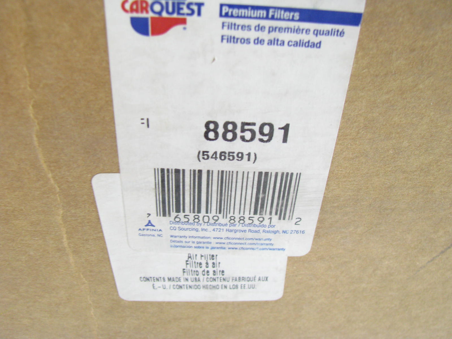 Carquest 88591 Air Filter Replaces 46591 LAF4507 P532507 RS3512 A2109C