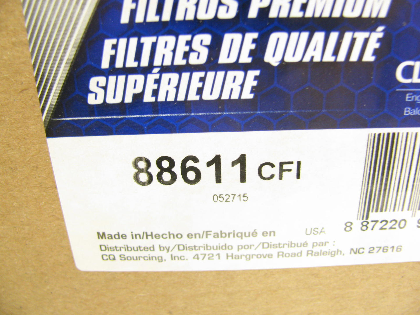 Carquest 88611 Air Filter For CAT Forklifts - AF477; SA14009K;  LAF8123; 46611