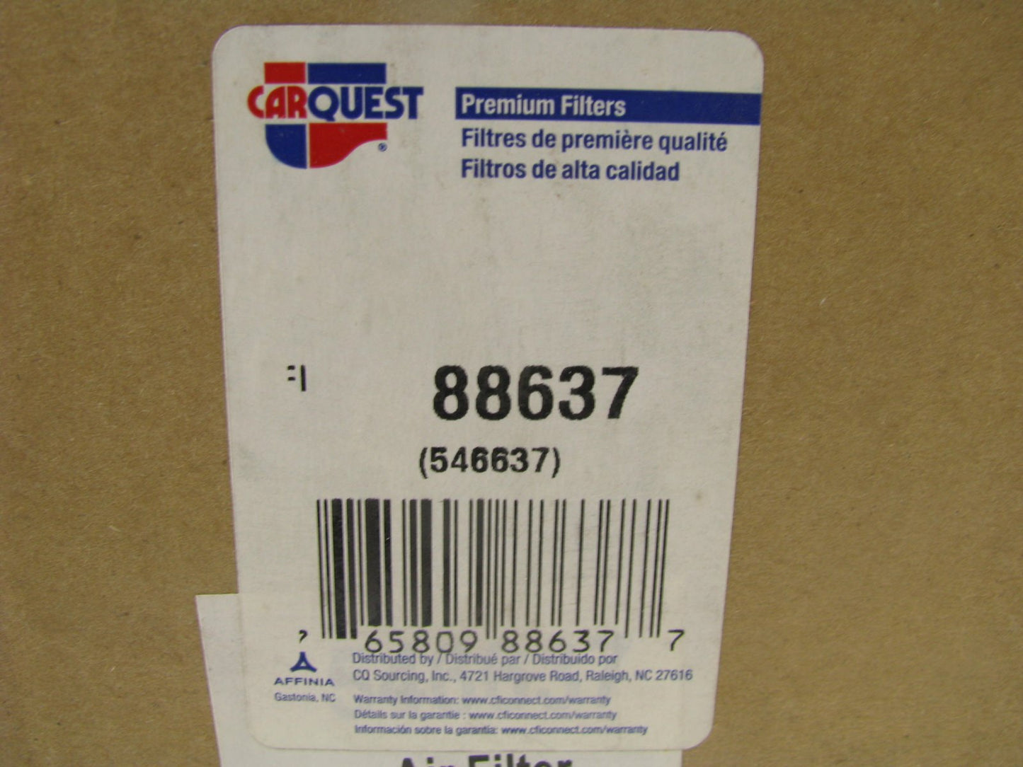 Carquest 88637 Engine Air Filter Replaces 46637 6637 PA2818