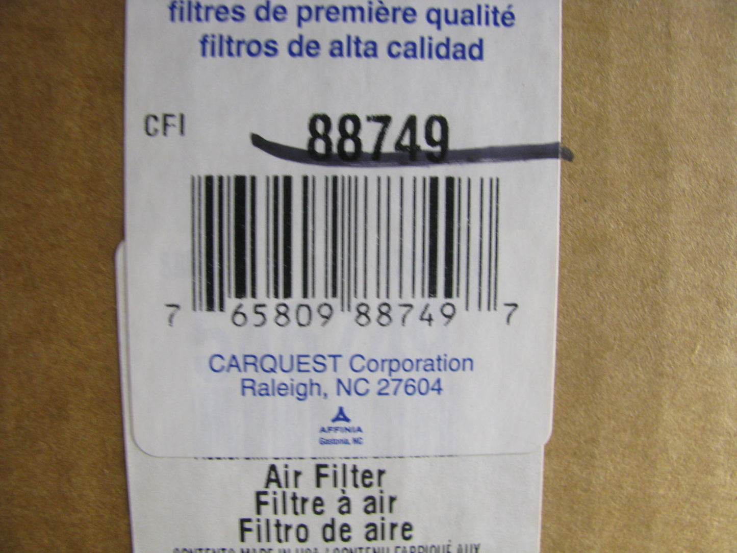 Carquest 88749 Air Filter Replaces CA6684 46749 LAF1768 P527018 PA2784 94749