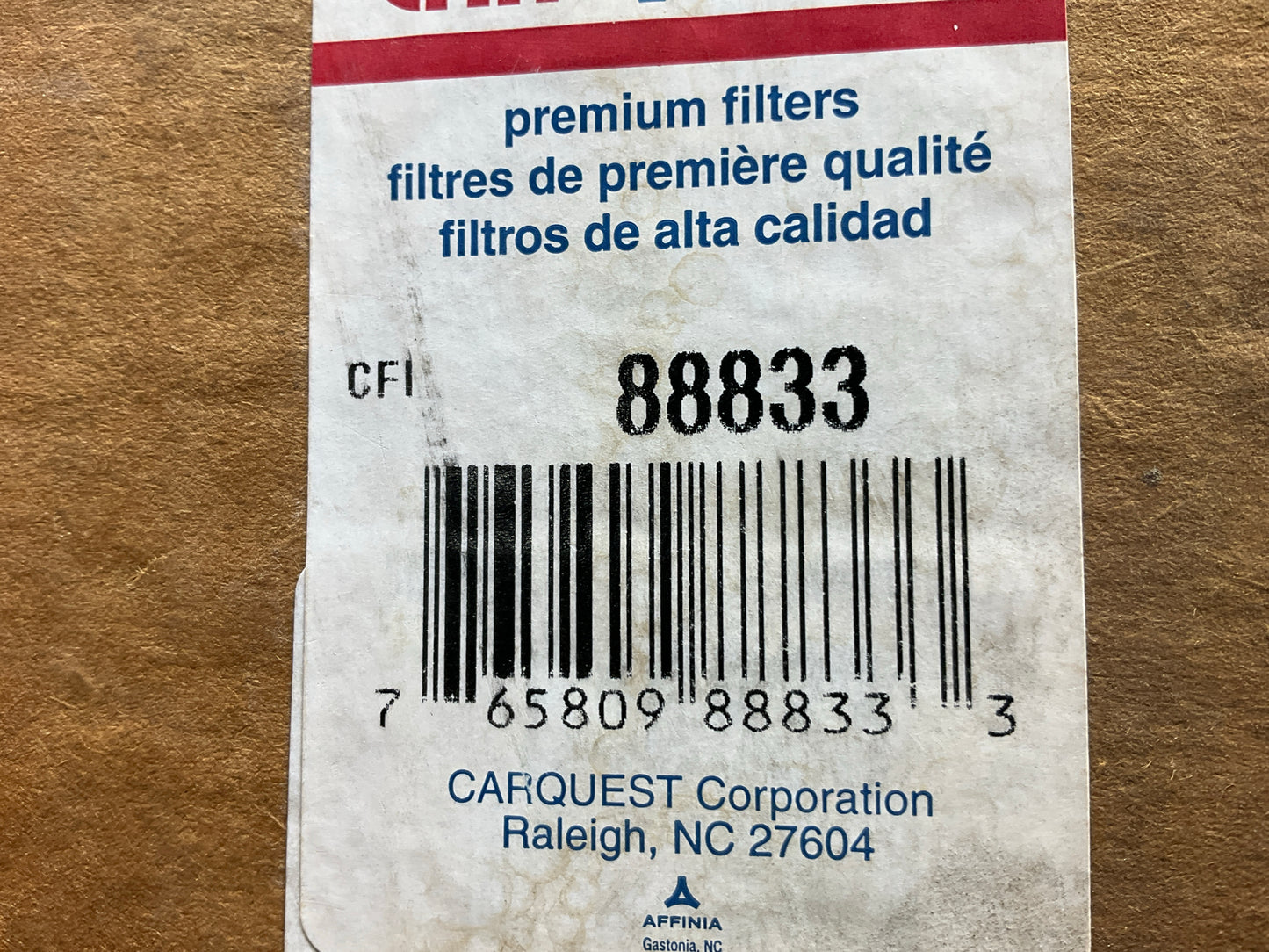 Carquest 88833 Air Filter - Replaces 46833, AF1742M, PA2623, 3I0348, P141339