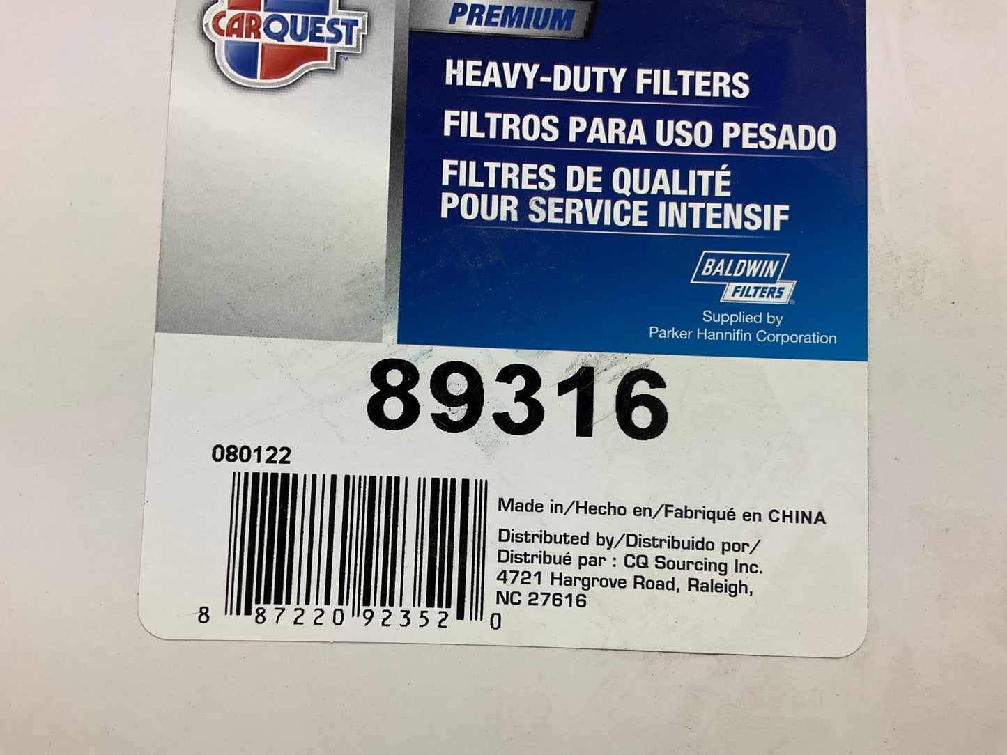 Carquest 89316 Cabin Air Filter - Replaces Wix 24316, 2506656C1, 2506656C2