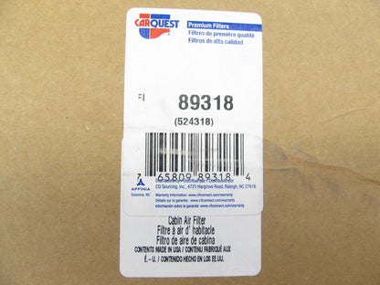 Carquest 89318 Cabin Air Filter For 2013-2017 Freightliner 122SD, 08-25 Cascadia