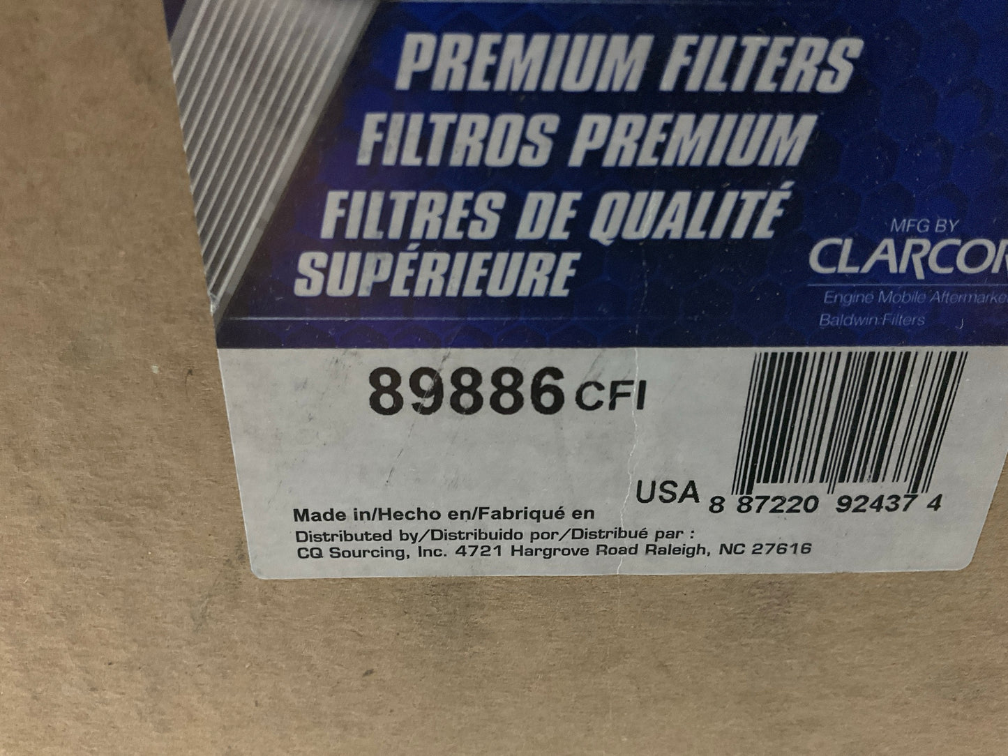 Carquest 89886 Engine Air Filter Replaces 46565 LAF2625 AF2180 AF4851 P133156