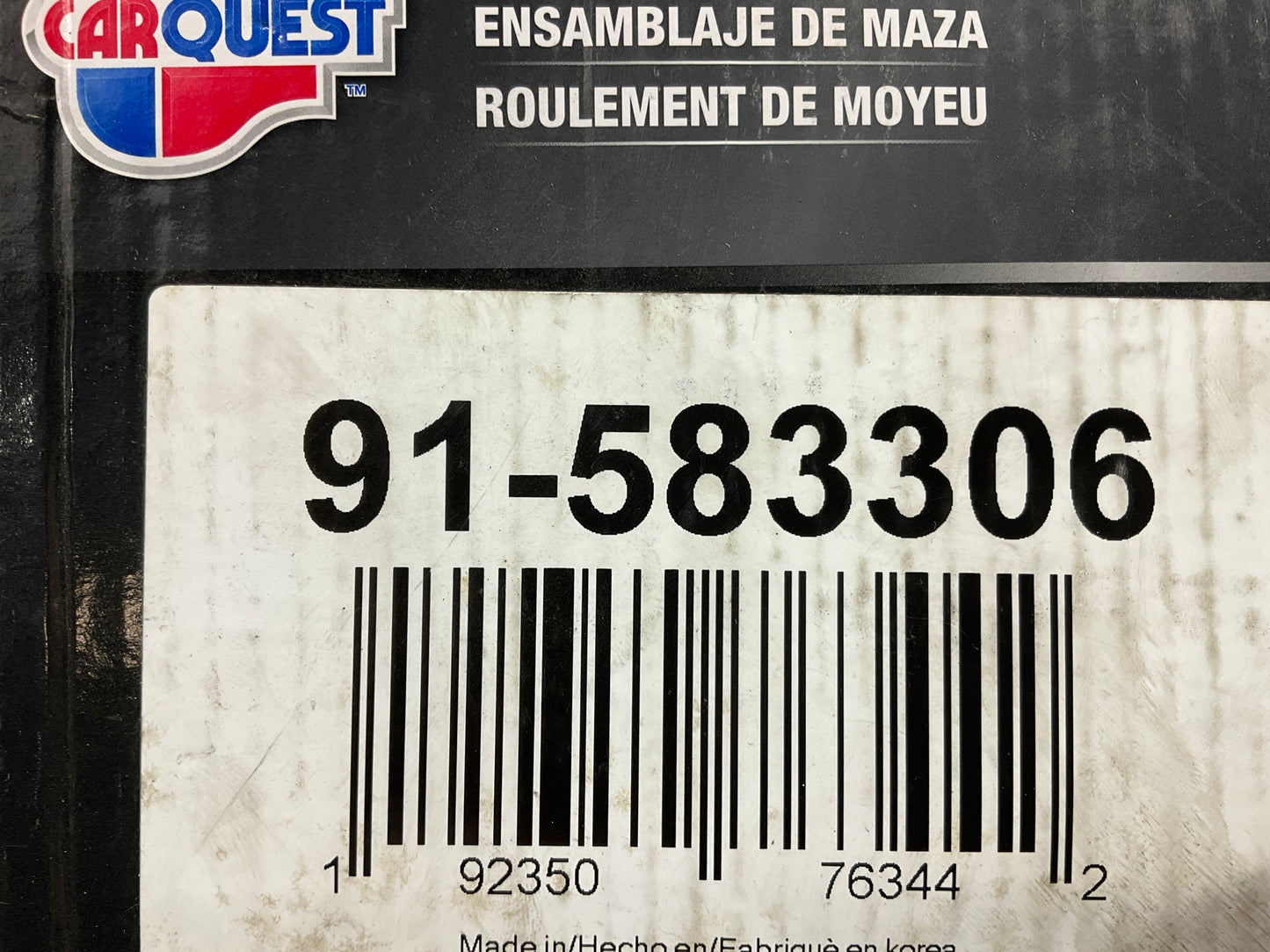 (2) Carquest 91-583306 Rear Wheel Bearing And Hub Assembly