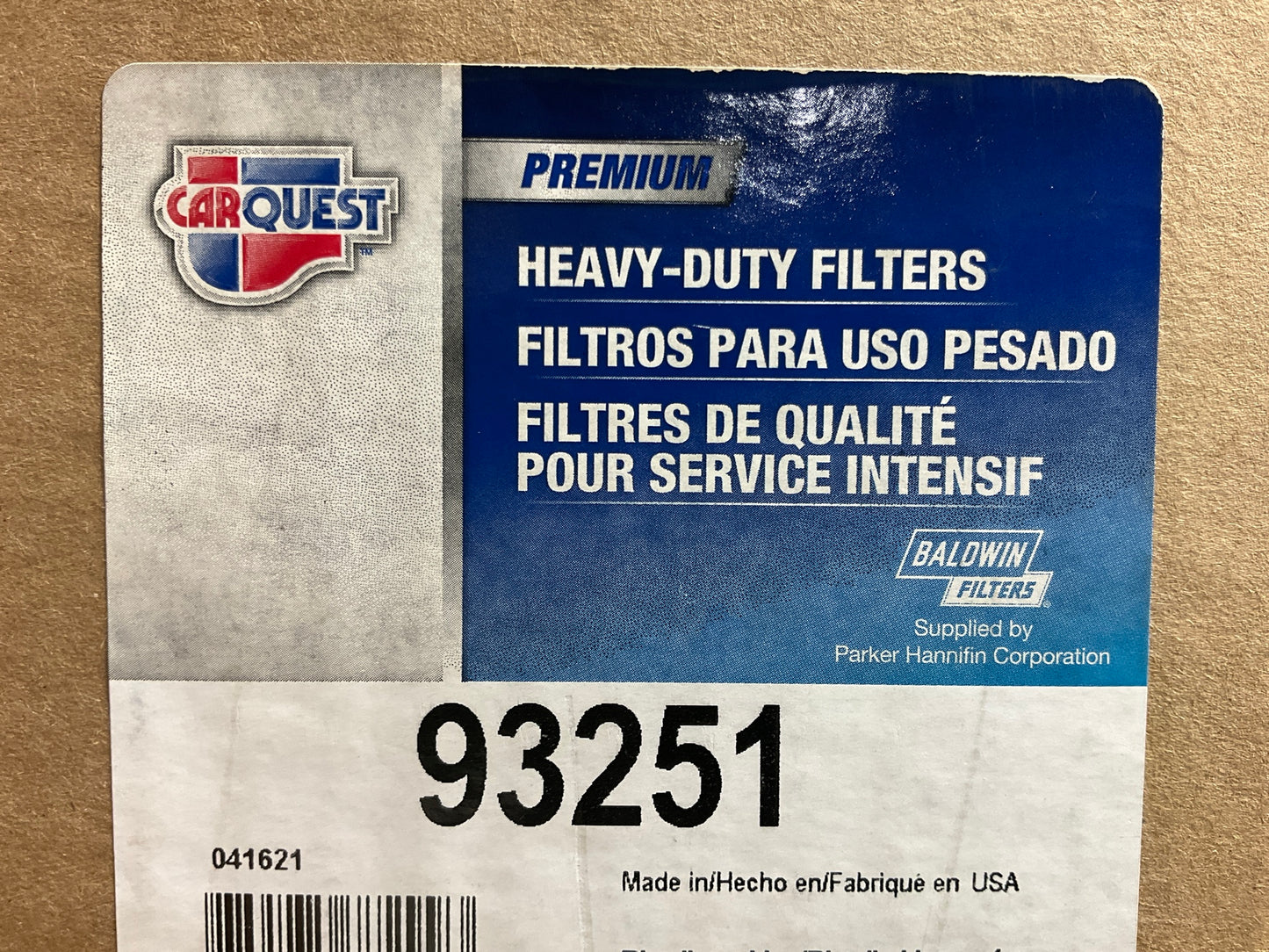 Carquest 93251 Air Filter For John Deere AT65296, RE24619, P145150, CA7703