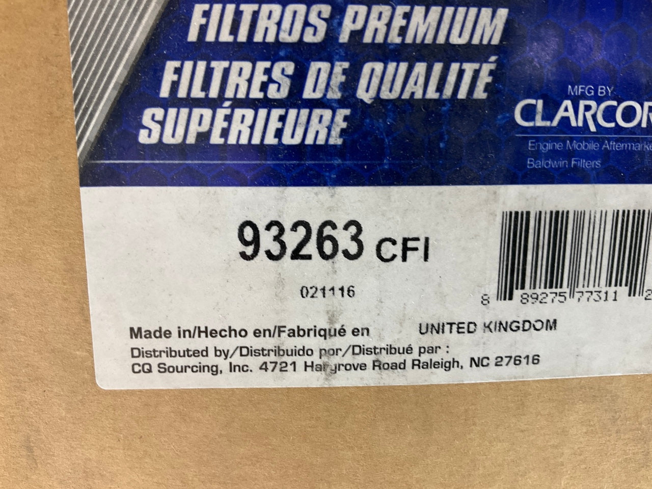 Carquest 93263 Air Filter - Replaces RS5536, C23513, 68562431, P785001