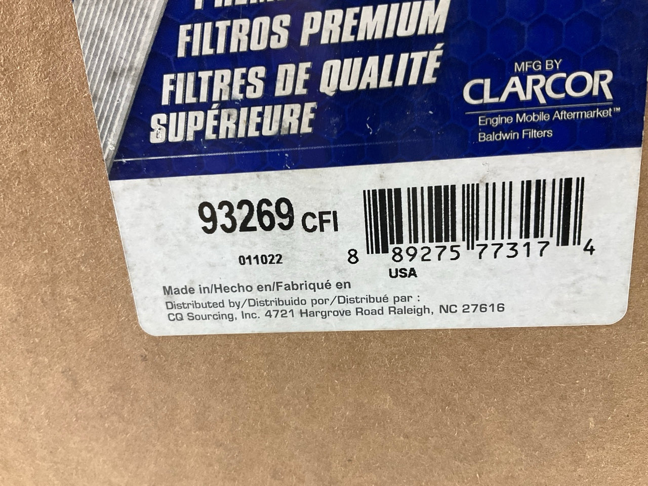 Carquest 93269 Air Filter - Replaces RS5459, P783611, AF26490, WA10019, 11110532