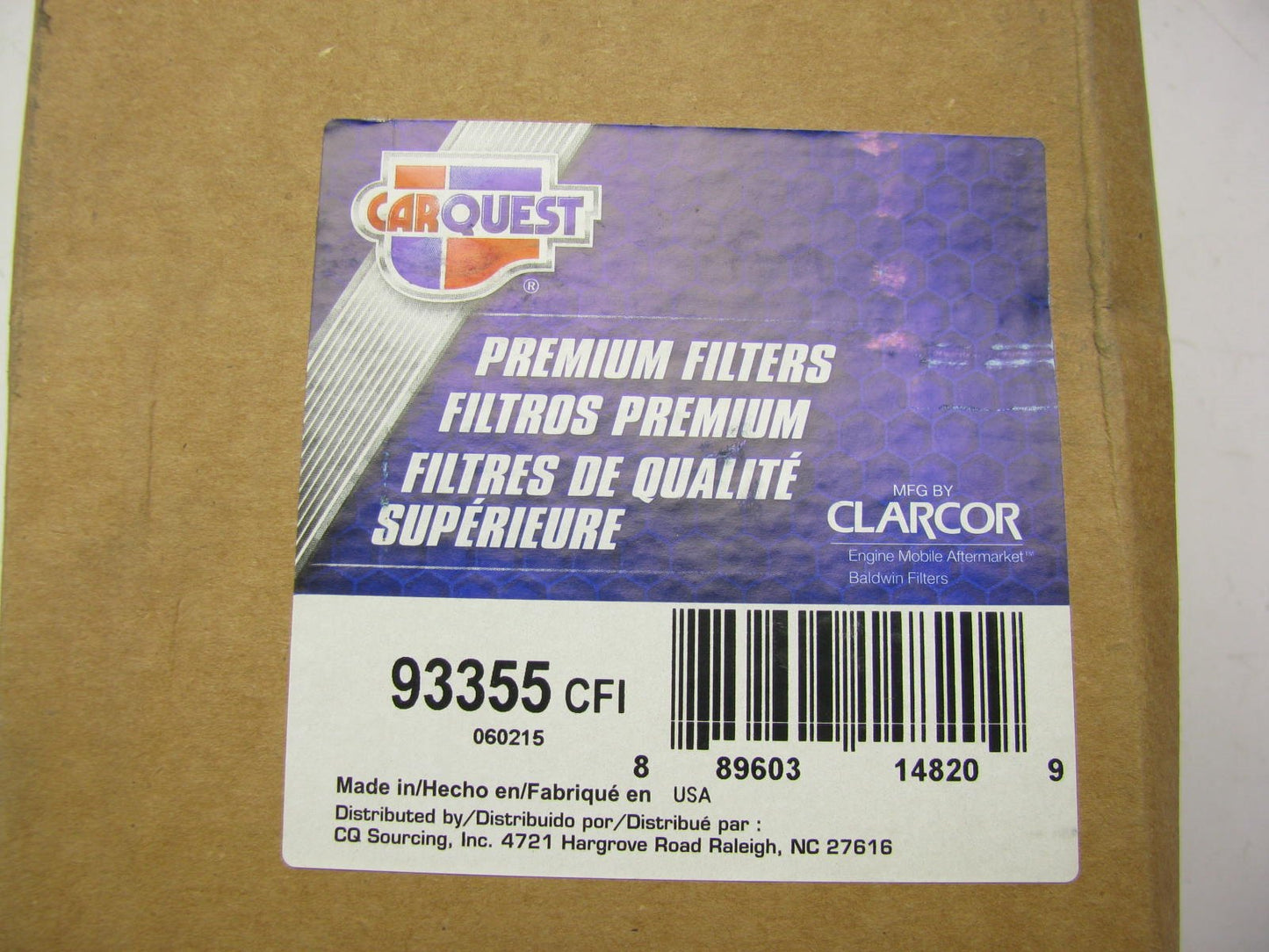 Carquest 93355 Air Filter Replaces: 49189, AT332909, P611189, RS5783, AF2475