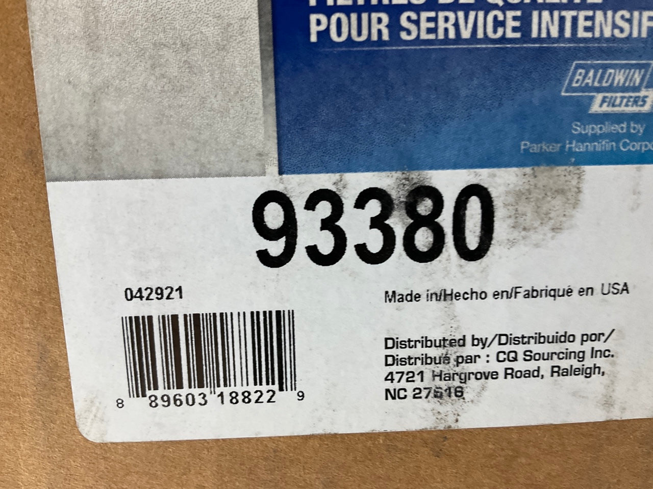 Carquest 93380 Heavy Duty Air Filter Replaces 49609 LAF8664 AF4905M CA8283