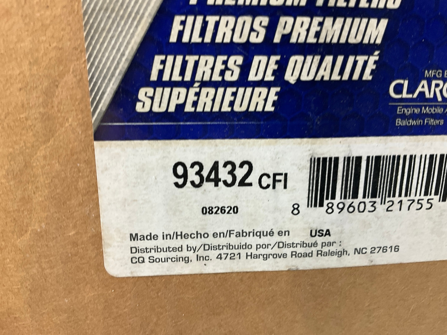Carquest 93432 Heavy Duty Outer Air Filter Replaces Massey Ferguson 1055534-M91