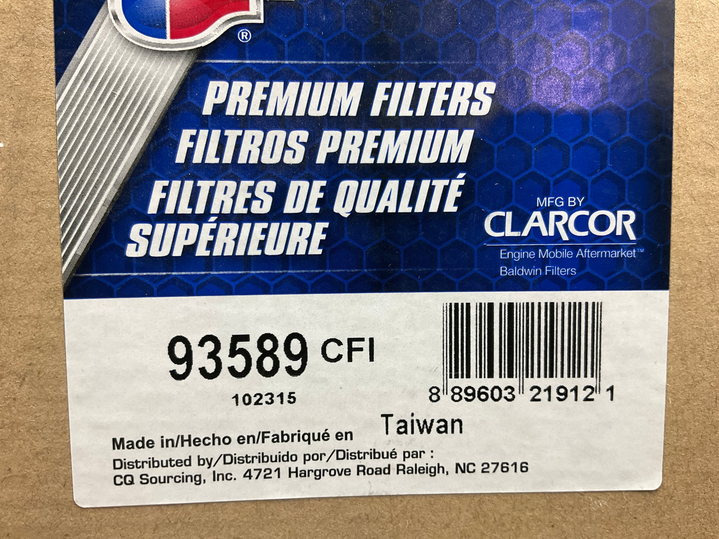 Carquest 93589 Cabin Air Filter - Replaces 76092248, PA5740