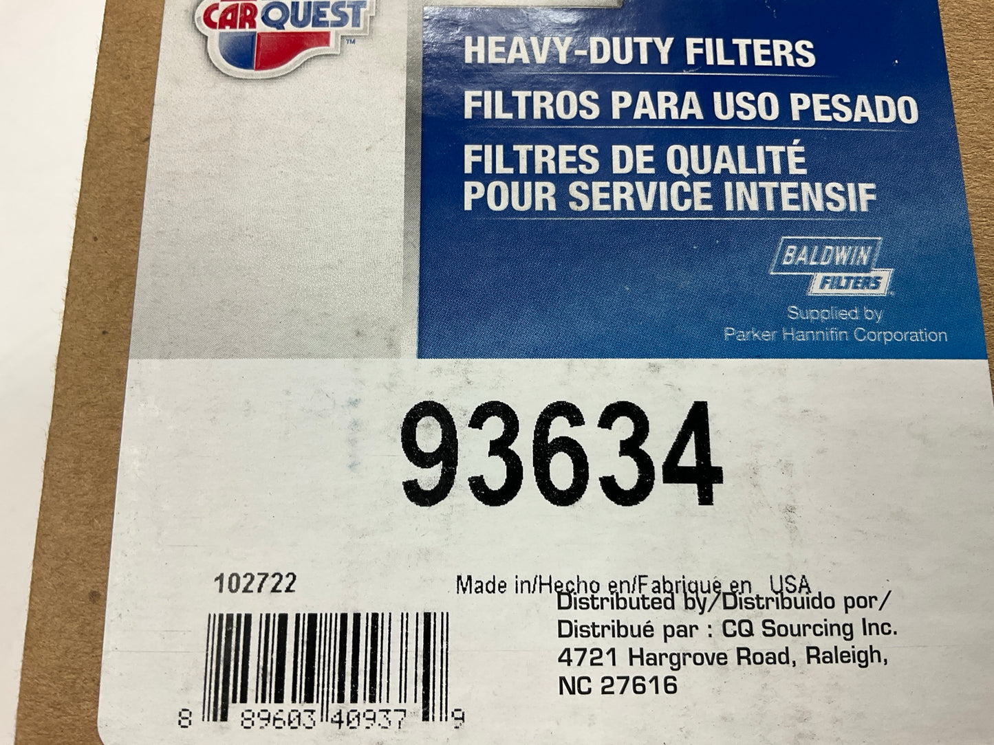Carquest 93634 Air Filter Replaces Replaces Dynapac 380294, Donaldson P782300