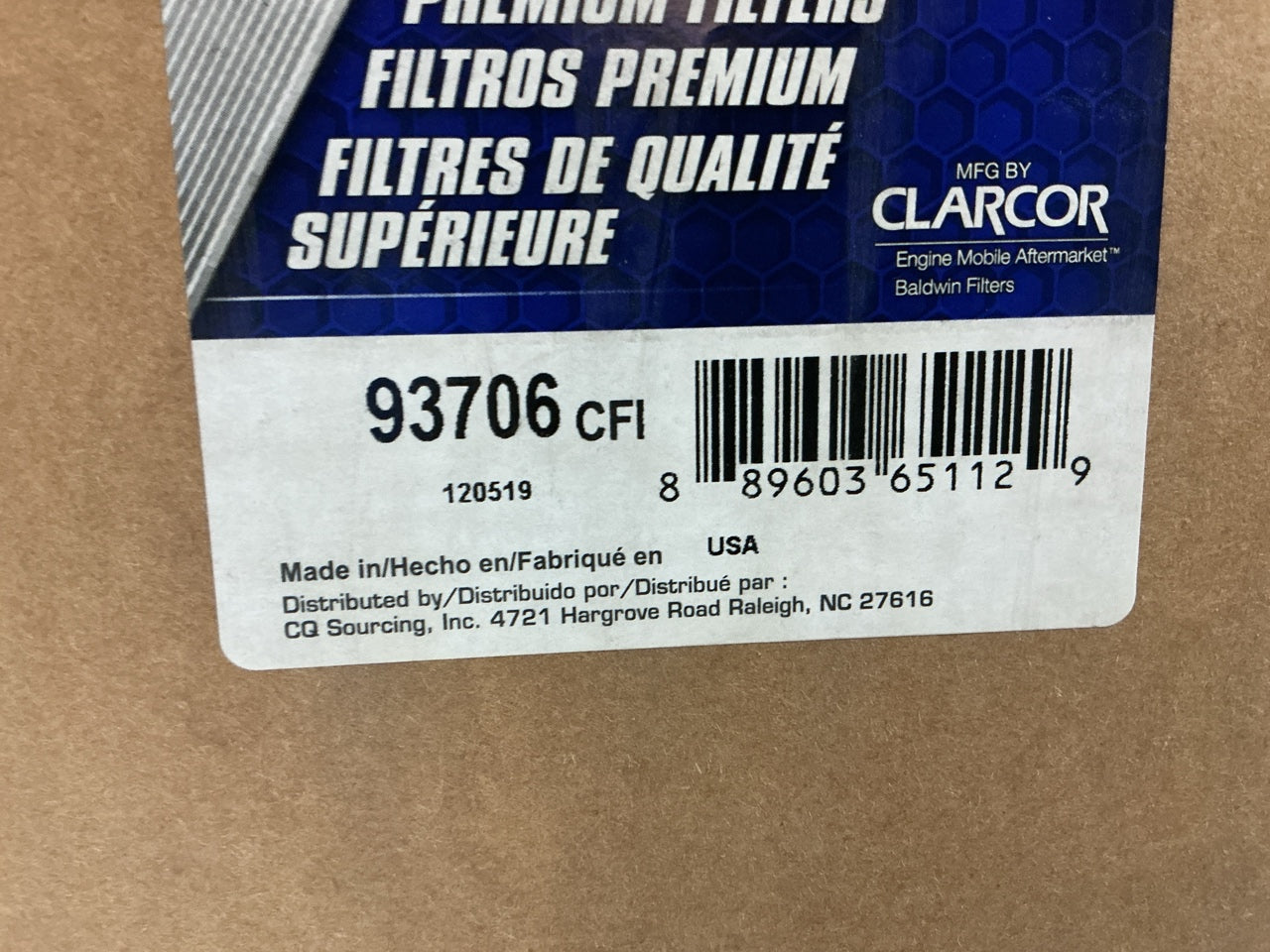 W/O GASKET - Carquest 93706 Air Filter WA10043, 500375001BB, 500375001, 10013632