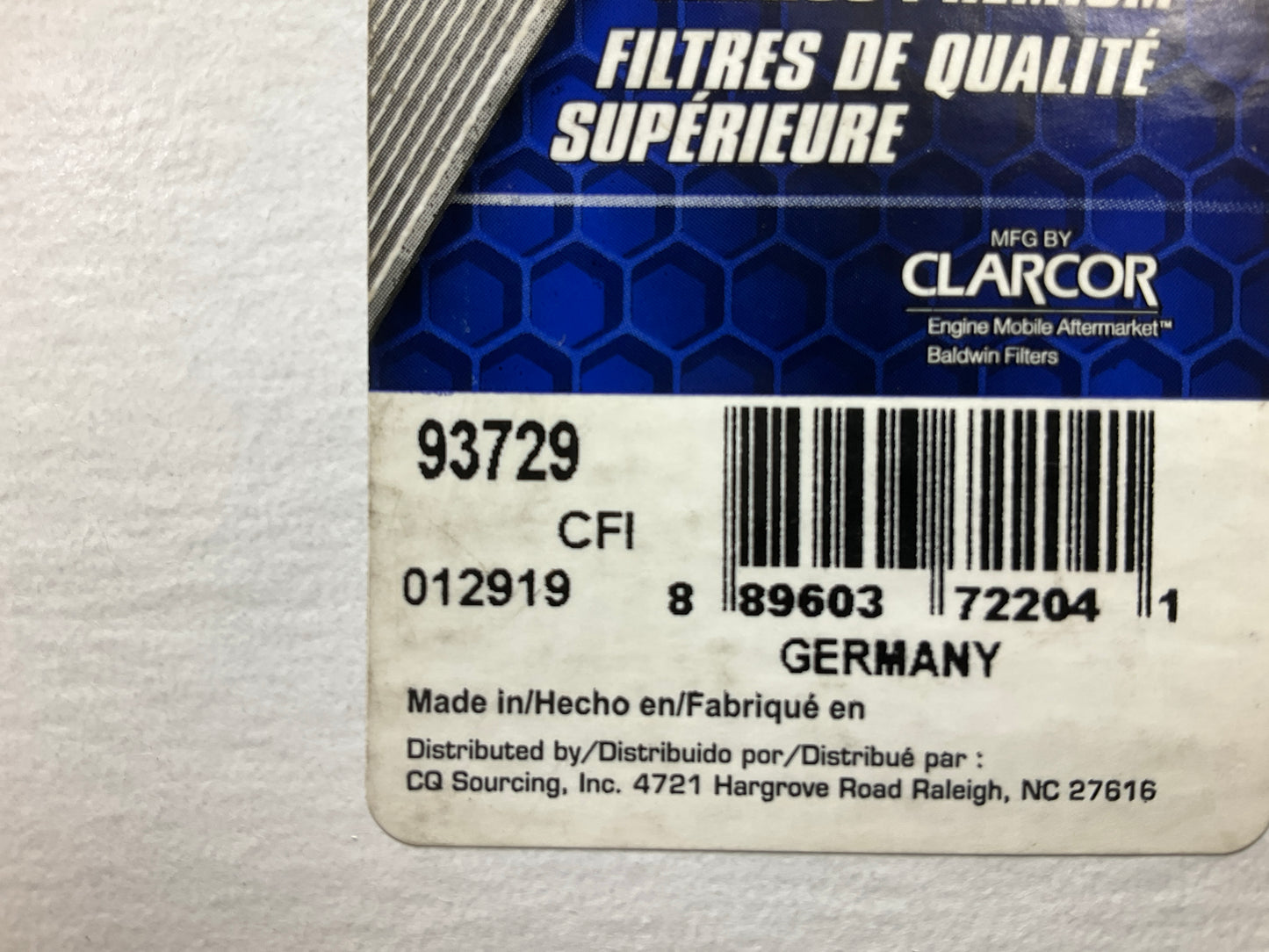 Carquest 93729 Cabin Air Filter Replaces CAT # 2067514, Fleetguard # AF55756