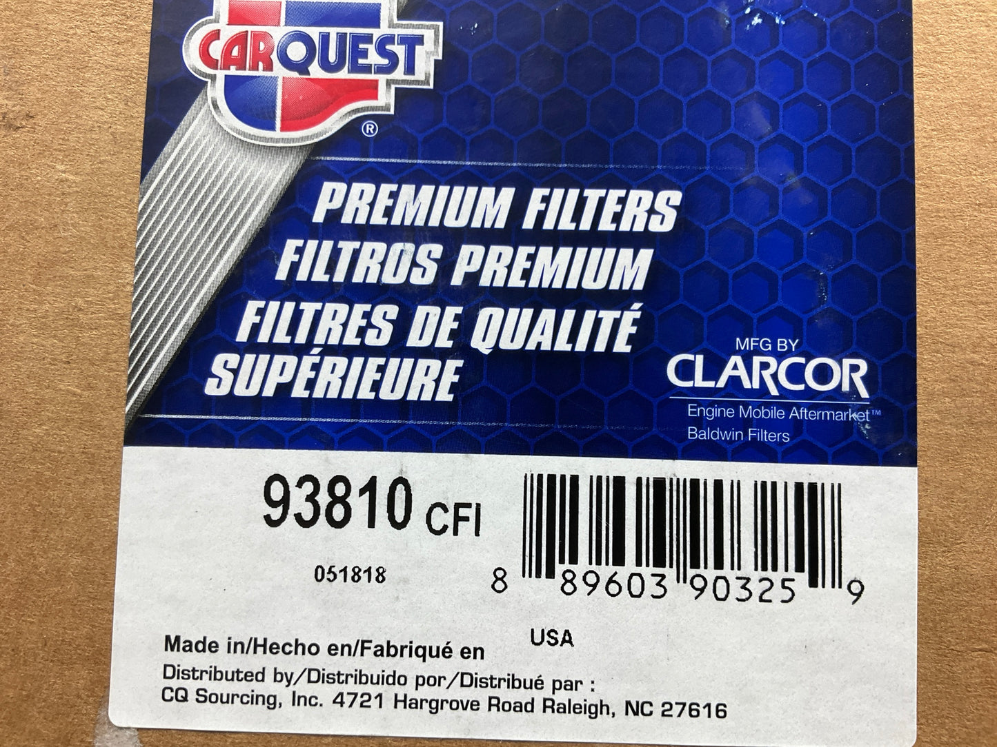 Carquest 93810 Air Filter - Replaces RS30217, P785391, AF25122, WA10352, 500352