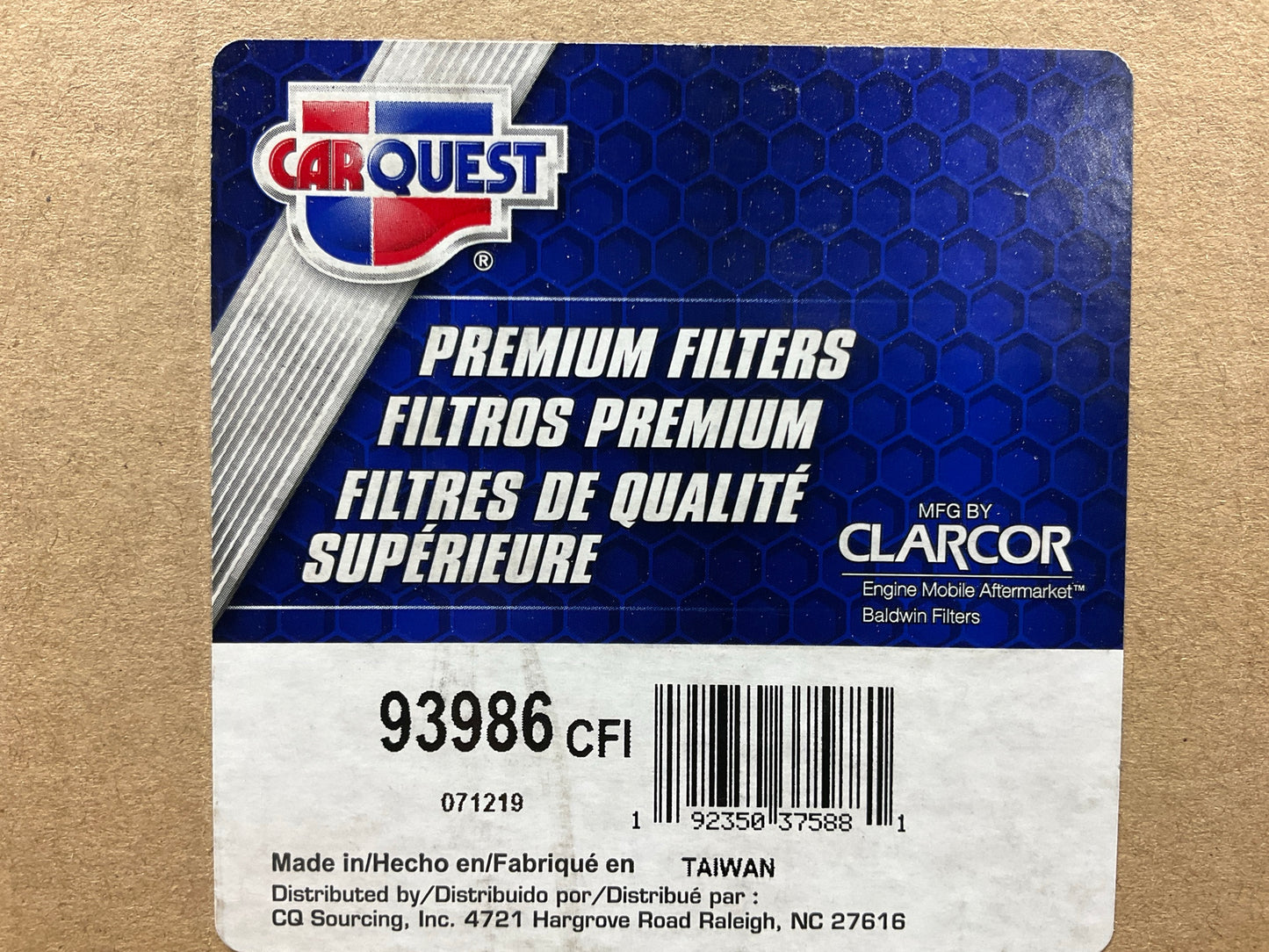 Carquest 93986 Cabin Air Filter Replaces PA30271, AF55813, AF26142