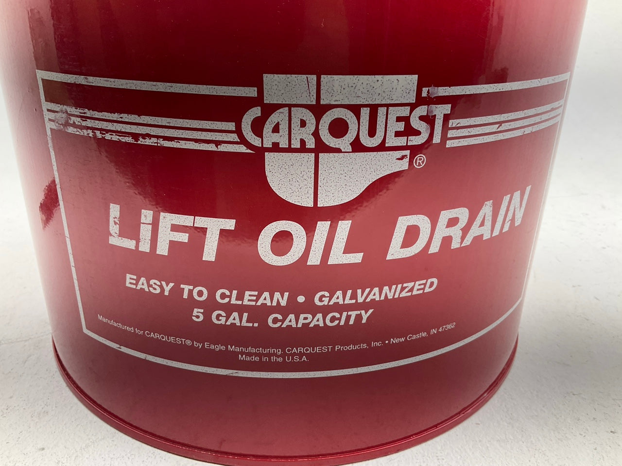 COSMETIC DAMAGE, SEE PHOTOS - 5 Gallon Lift Oil Drain Pan Canister W/ Funnel