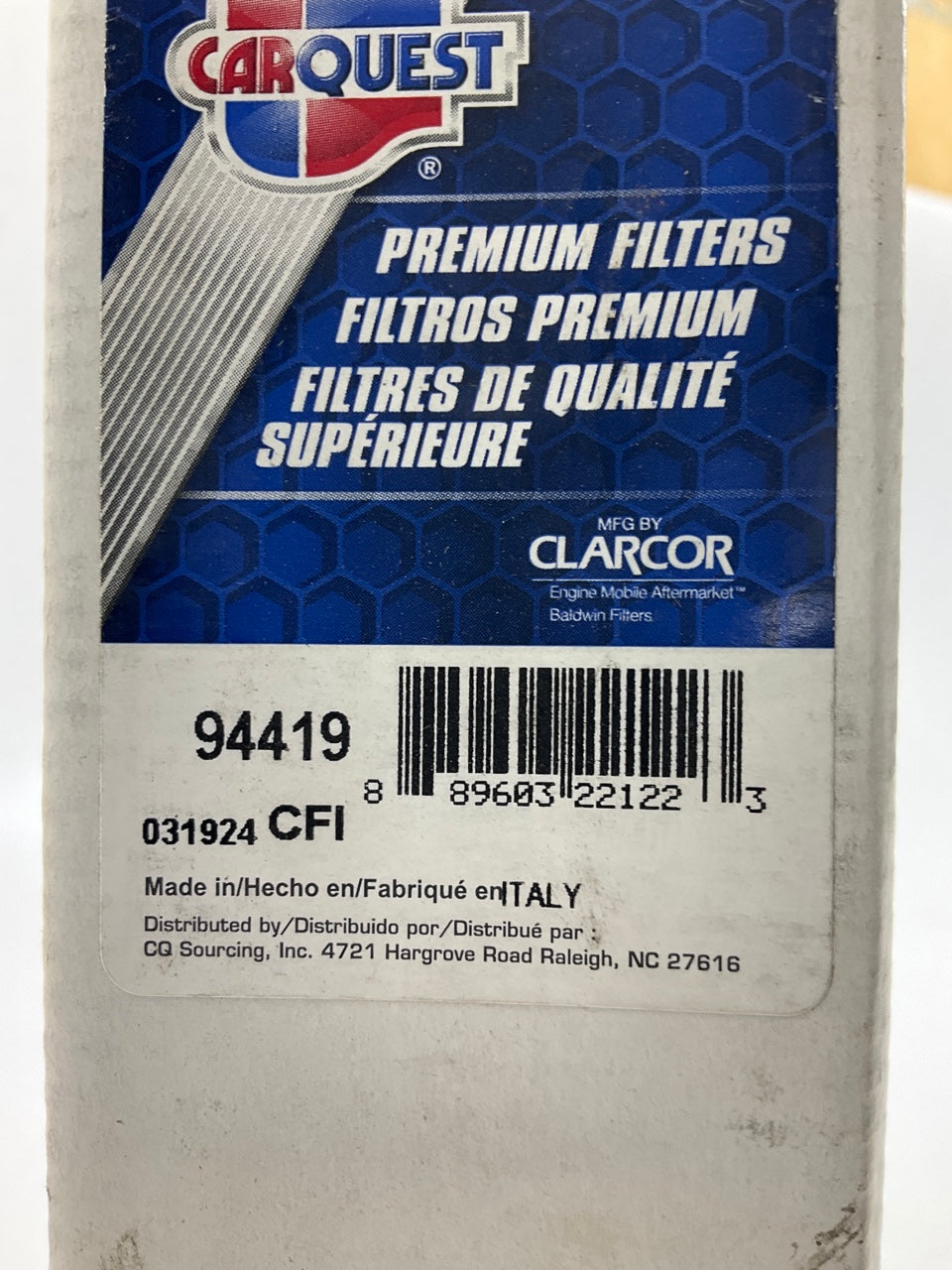 Carquest 94419 Hydraulic Filter Replaces D06A10GAV HY10233 3623D10BNK XH01994
