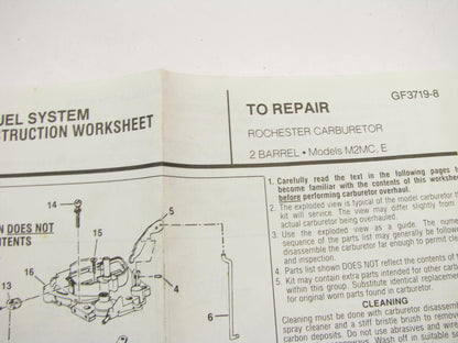 Carquest 953A Carburetor Rebuild Kit for 1979-1980 GM Rochester 2-BBL M2MC M2ME