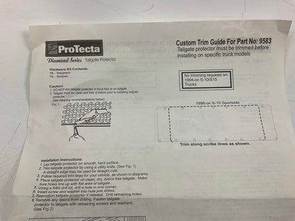 ProTecta 9583 Diamond Tailgate Protector Rubber Liner Mat - 1994-up Chevy S10