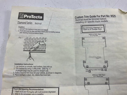 Carquest 95992 Trim-To-Fit Truck Bed Rubber Liner Mat 8' Long Bed