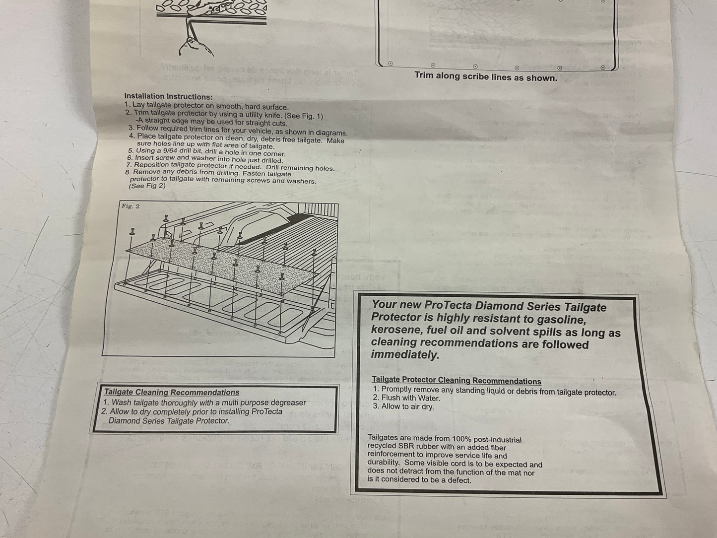 MISSING HARDWARE - Trim-To-Fit Tailgate Rubber Liner Mat 60-7/8'' X 19-3/4''