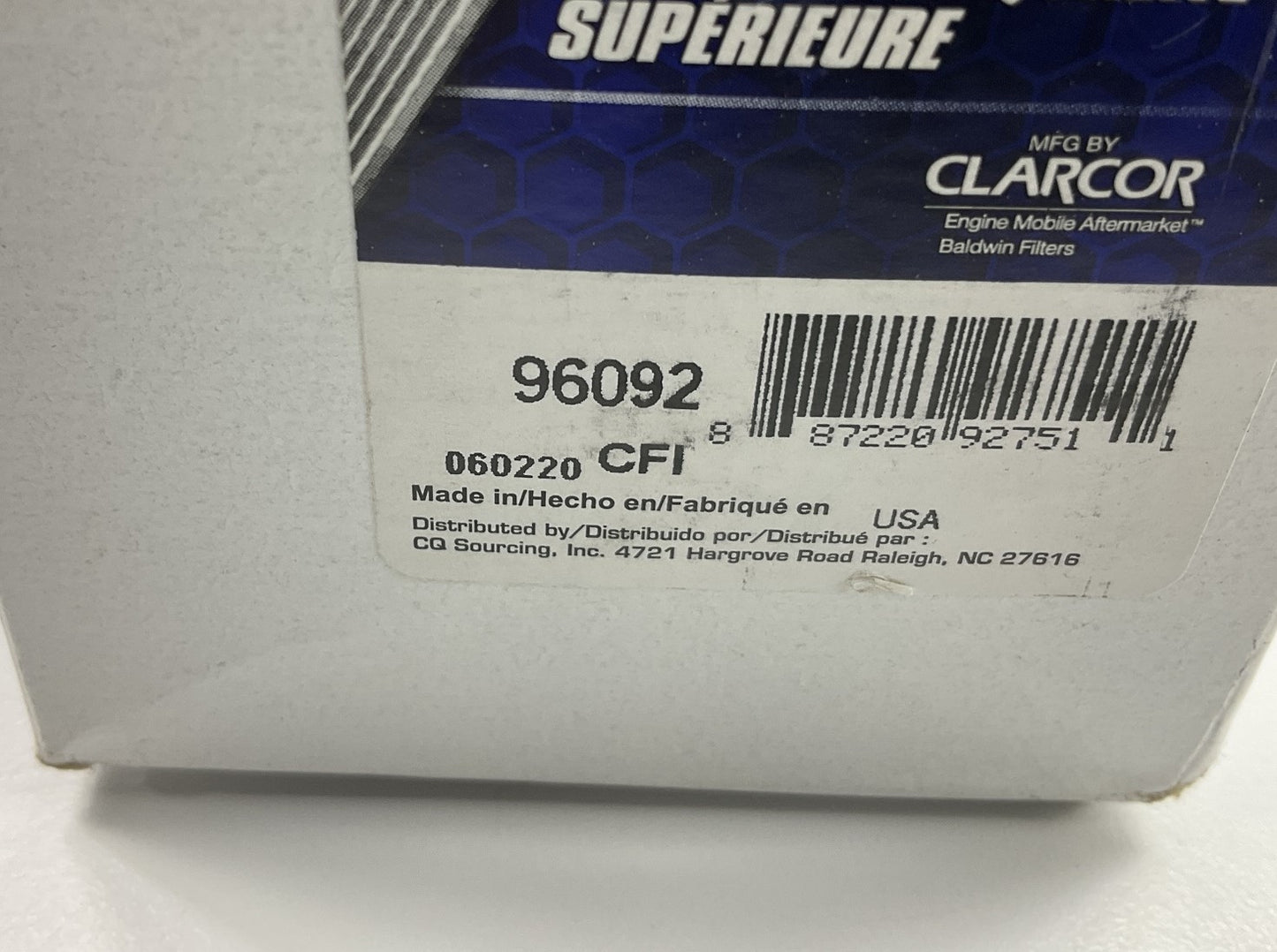 Carquest 96092 Diesel Fuel Water Separator Filter - Replaces BF7673D, WF10092
