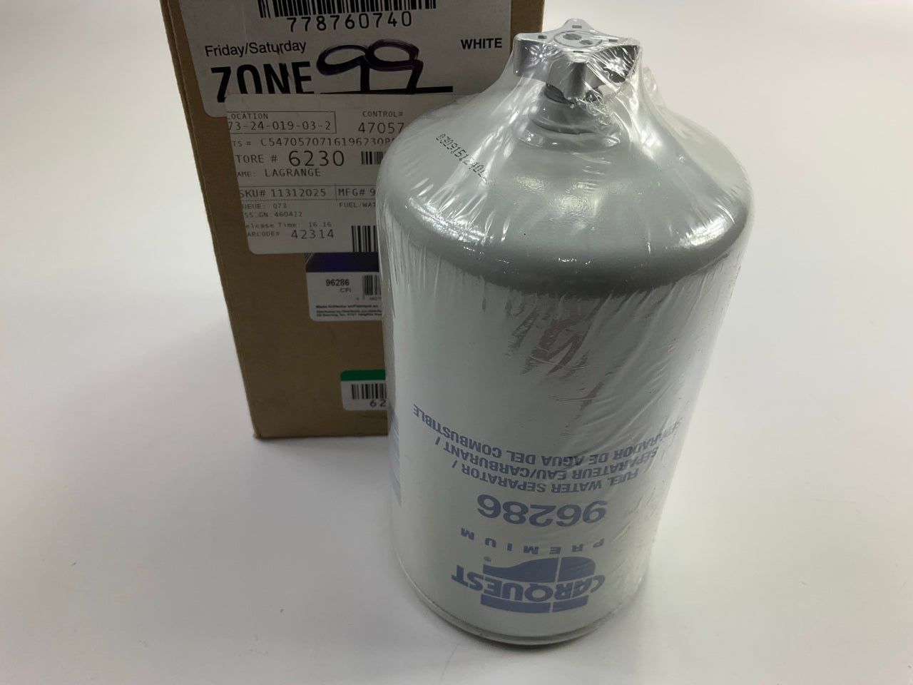 Carquest 96286 Diesel Fuel Water Separator Filter - Replaces 23401-1700, BF1360