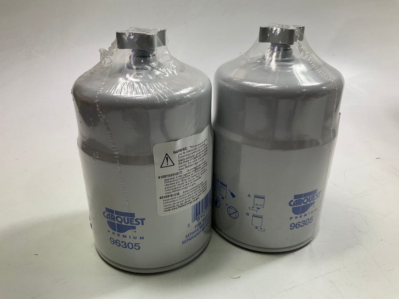 (2) Carquest 96305 Diesel Fuel Water Separator Filter - Replaces BF1205, P550844