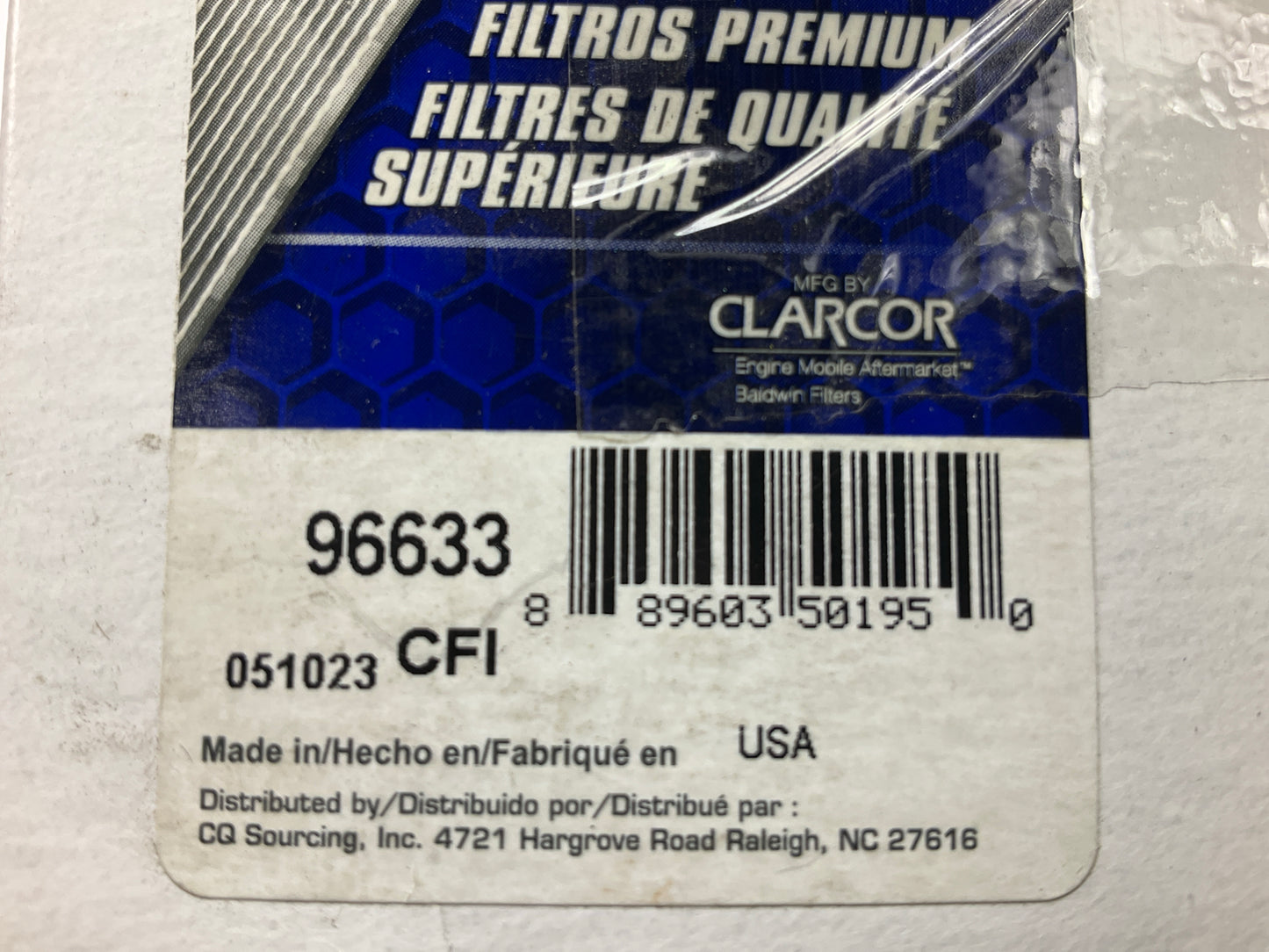 Carquest 96633 Fuel Water Separator Filter For Ingersoll-Rand P160BWIR