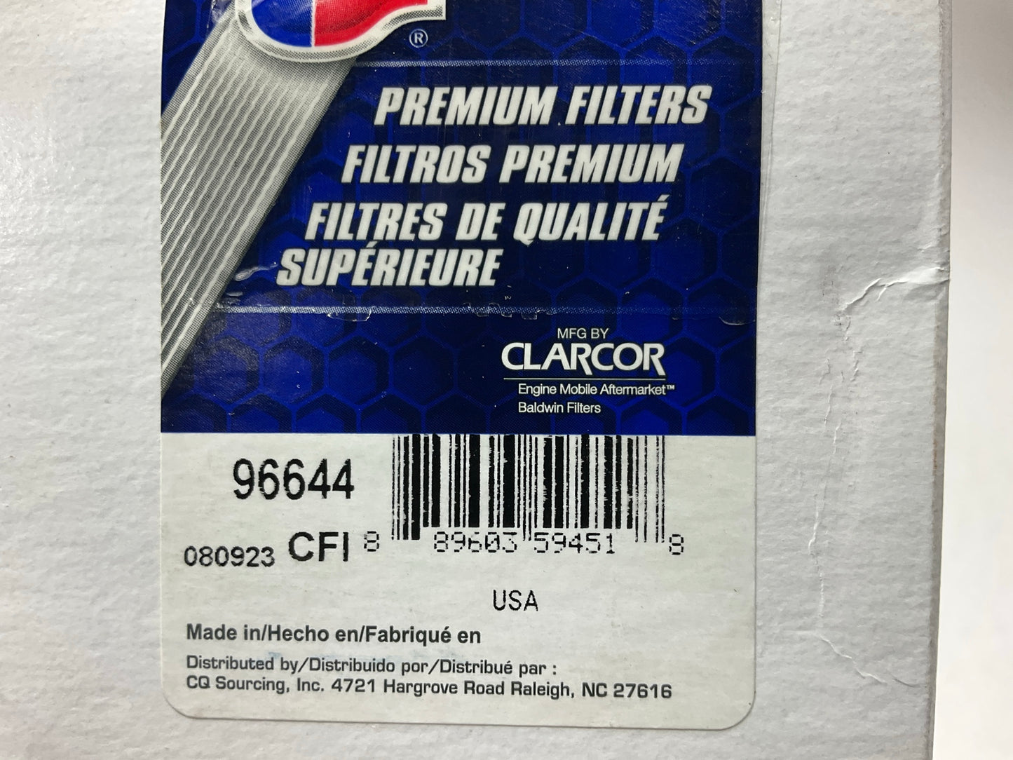 Carquest 96644 Key-Way Style Fuel Filter For John Deere 6105M 6105R 6110M 6115M
