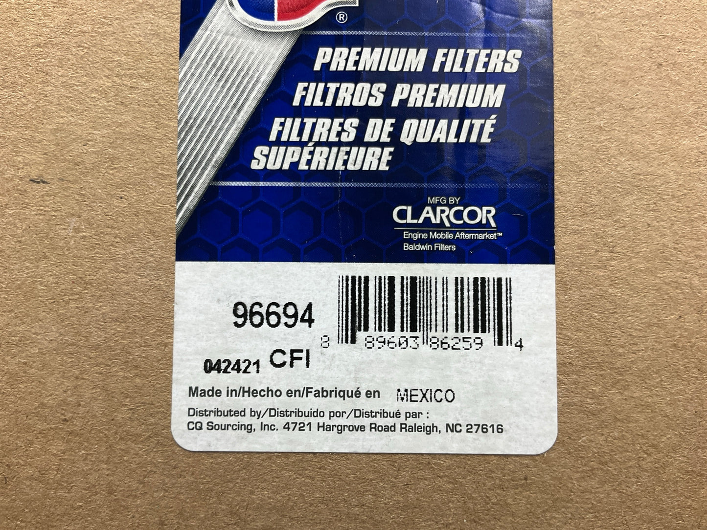 Carquest 96694 Diesel Fuel Water Separator Filter - Replaces WF10005, FS19765G