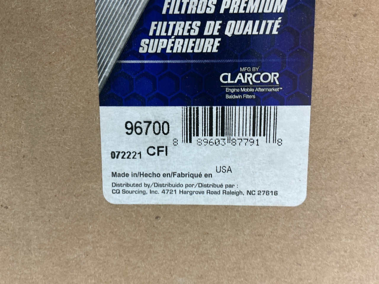 Carquest 96700 Diesel Fuel Water Separator Filter Replaces 33986 FS20100 BF9921O