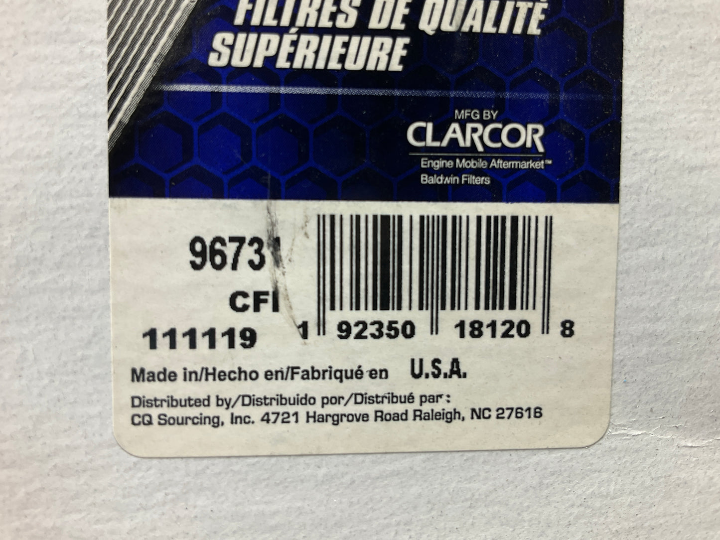 Carquest 96731 Fuel Filter Element - Replaces PF823-E, 4H8792, P558792, FF1117