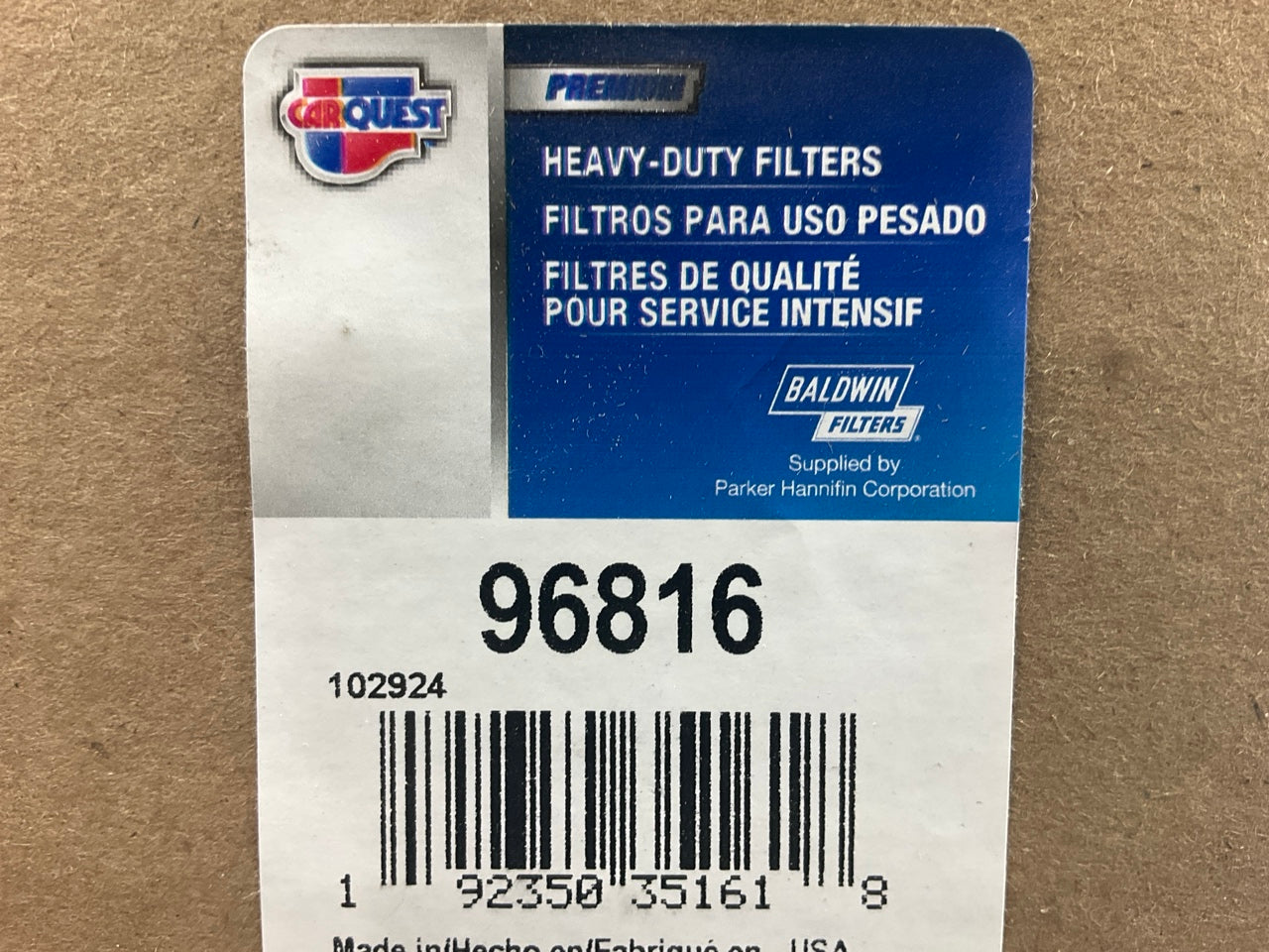 Carquest 96816 Diesel Fuel Water Separator Filter Replaces WF10214 84423586