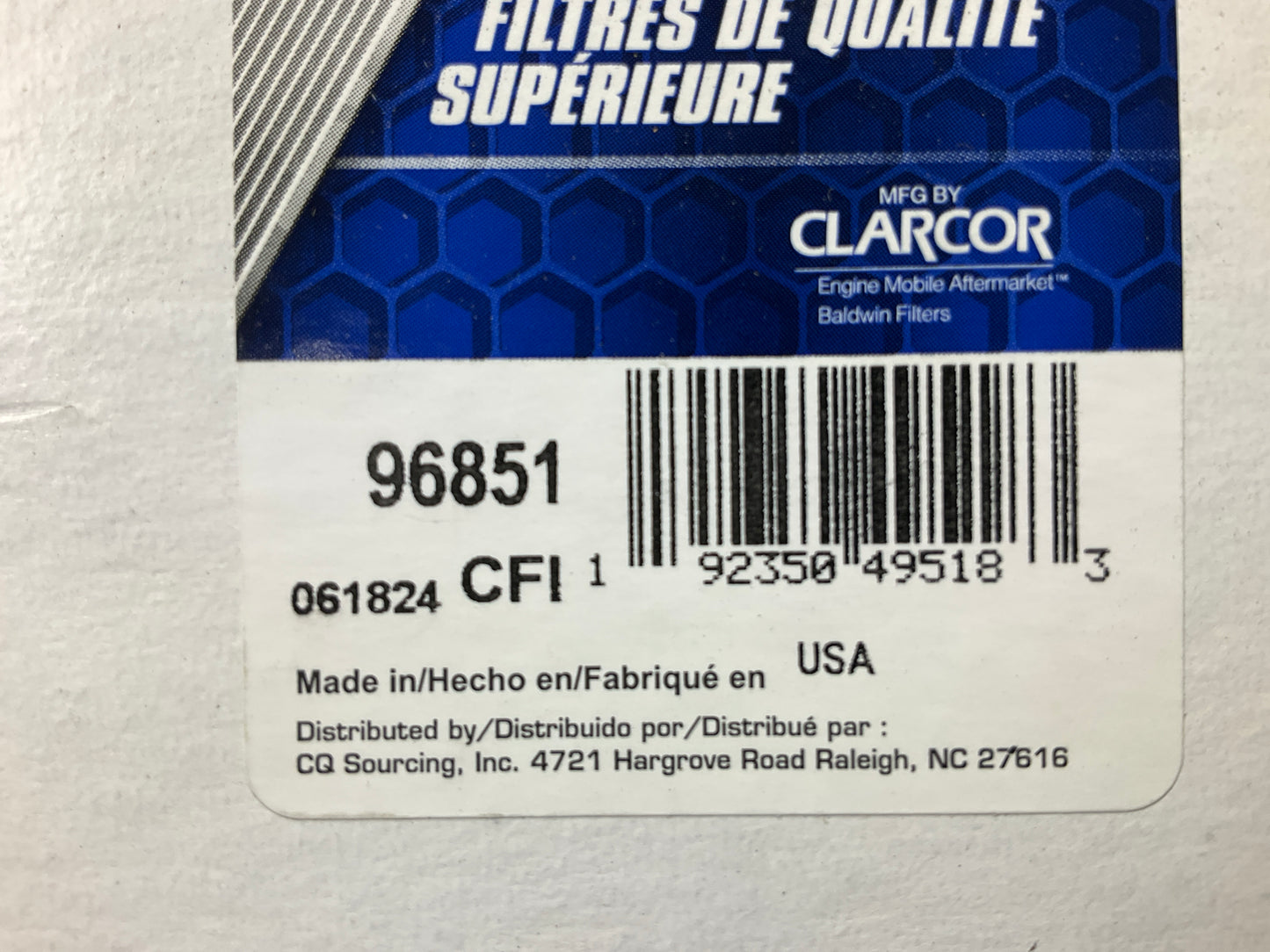 Carquest 96851 Diesel Fuel Filter - Replaces 1820479C1, BF7531, P550368, P7742