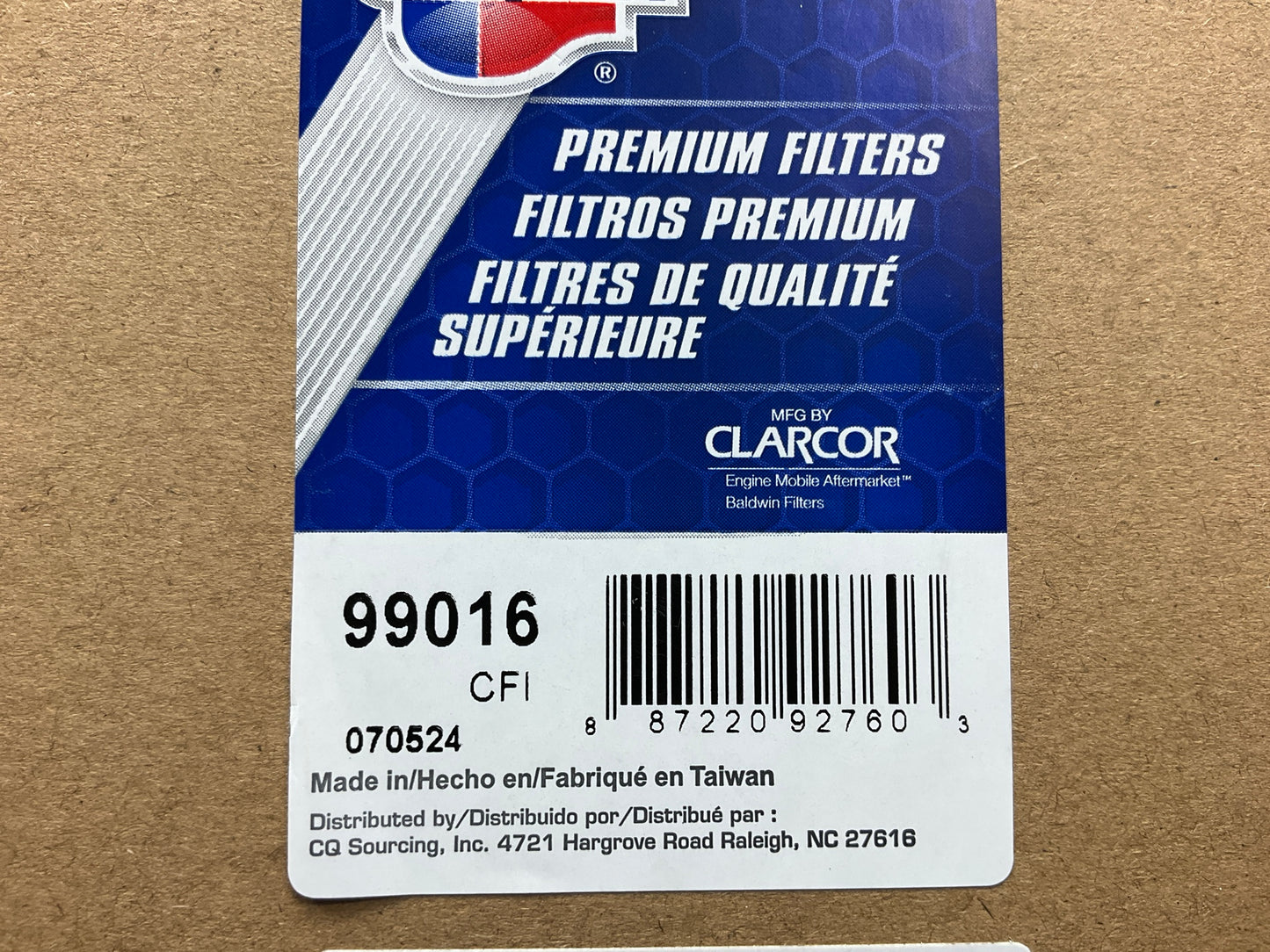 Carquest 99016 Cabin Air Filter For Caterpillar Loaders, Motor Graders