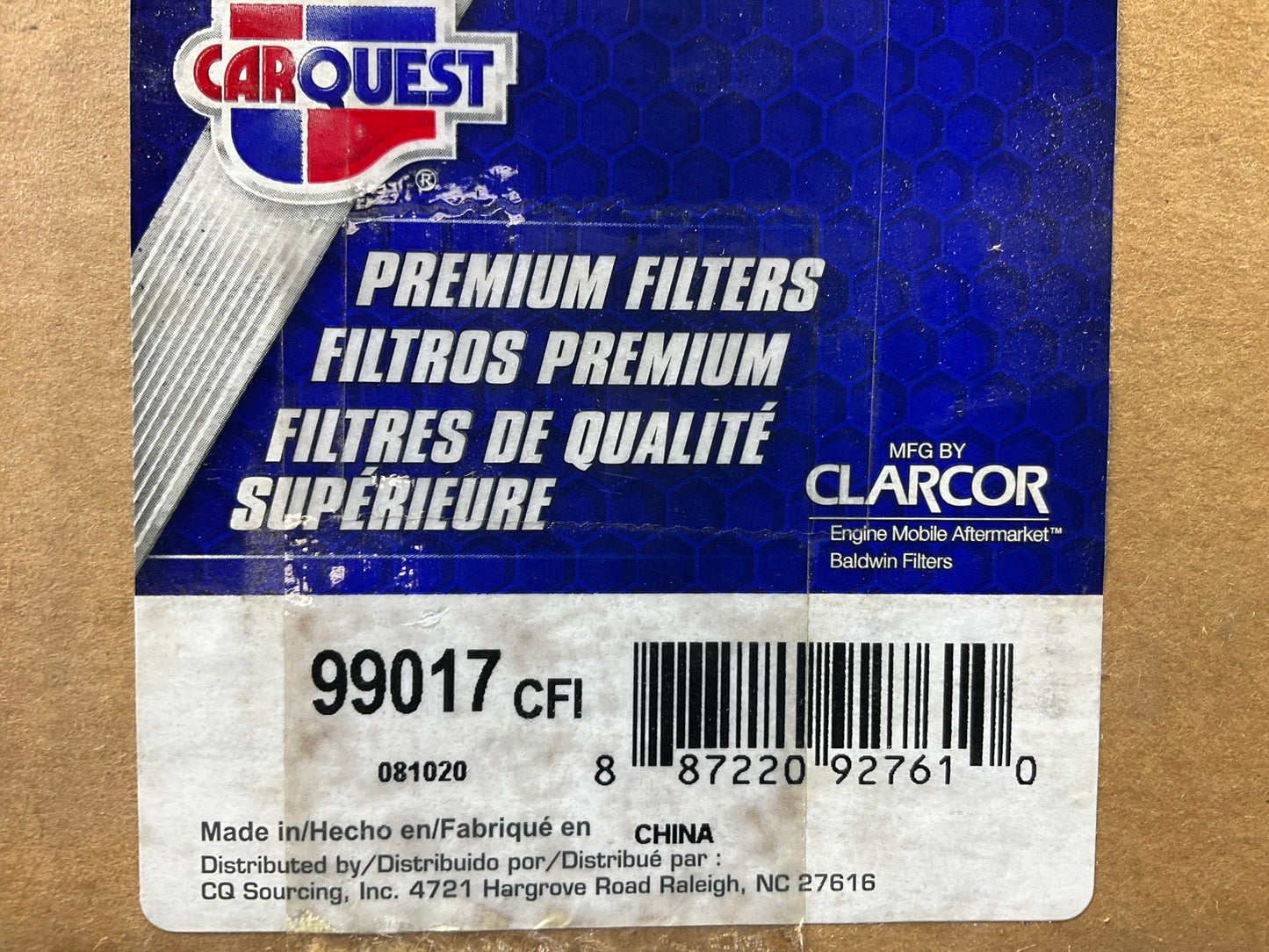 Carquest 99017 Cabin Air Filter Replaces 170-7272, P609444, SP10004, PA5363