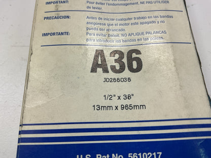 Carquest A36 Industrial Accessory Drive Belt - 1/2'' X 38''