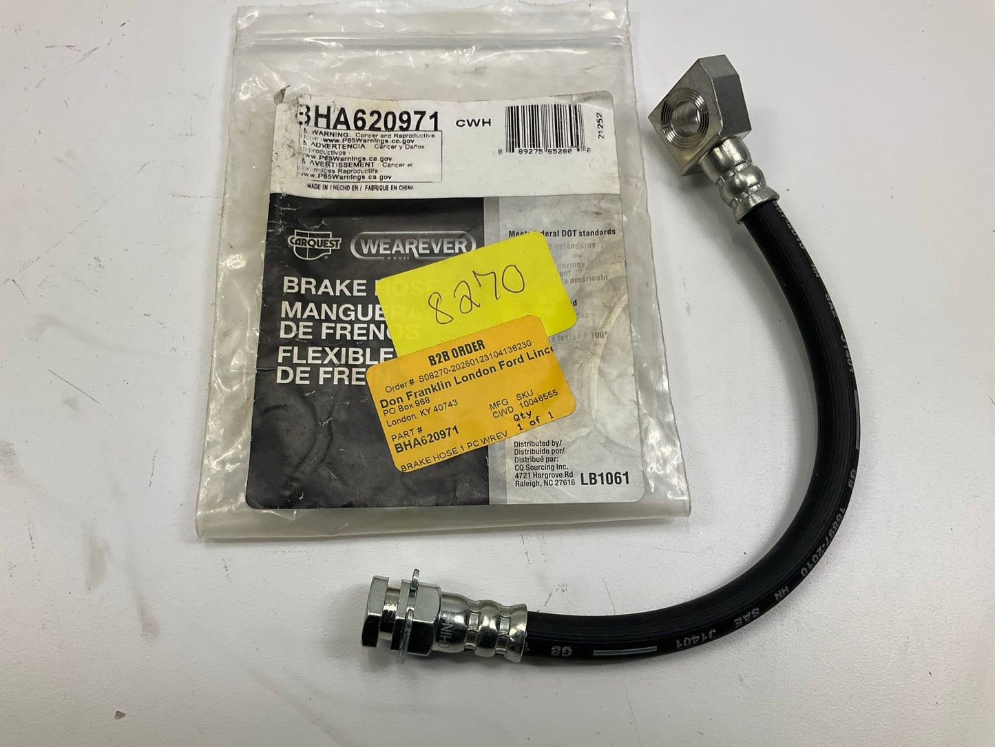 Carquest BHA620971 Rear Left Brake Hydraulic Hose