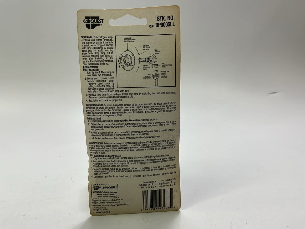 (2) Carquest BP9005LL Long Life Headlamp Headlight Light Bulb #9005