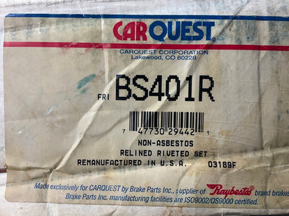 RELINED Carquest BS401R Rear Drum Brake Shoes