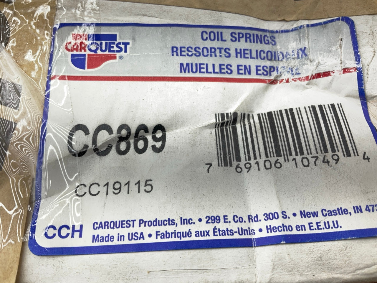 Carquest CC869 Rear Coil Springs 1997-2002 Ford Escort, 1997-99 Tracer SEDAN