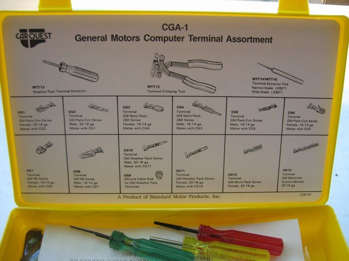 Carquest CGA1 GM Computer ECM ECU Terminal Assortment / Tool Kit Crimper, Puller