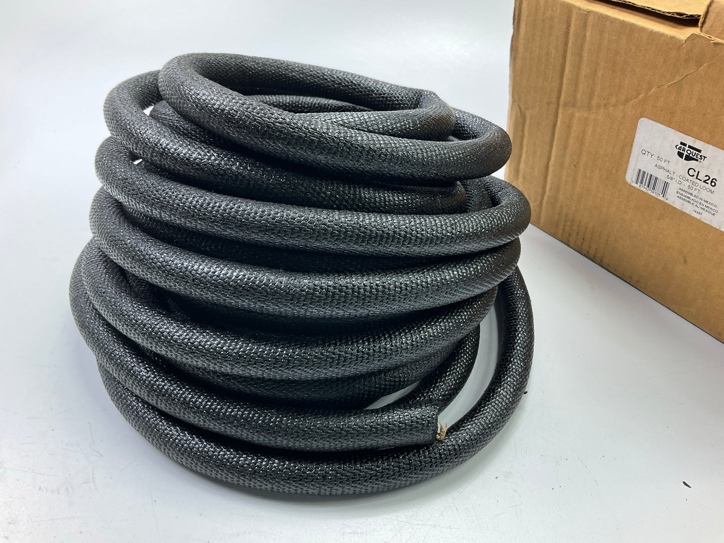 50 FEET Roll - Carquest CL26 Asphalt Coated Wire Conduit Loom 5/8'' ID